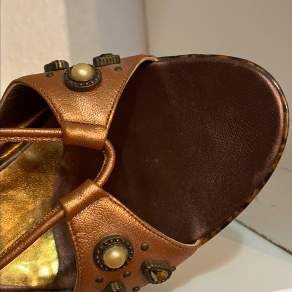 Cole Haan Bronze Wedge Jewel Strappy Sandals - Picture 13 of 16